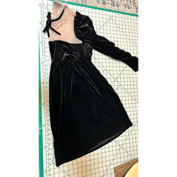 Chelsea Violet Size XL Dress Black Velvet Mesh Puff Babydoll Goth Sophie Maid - Picture 7 of 16